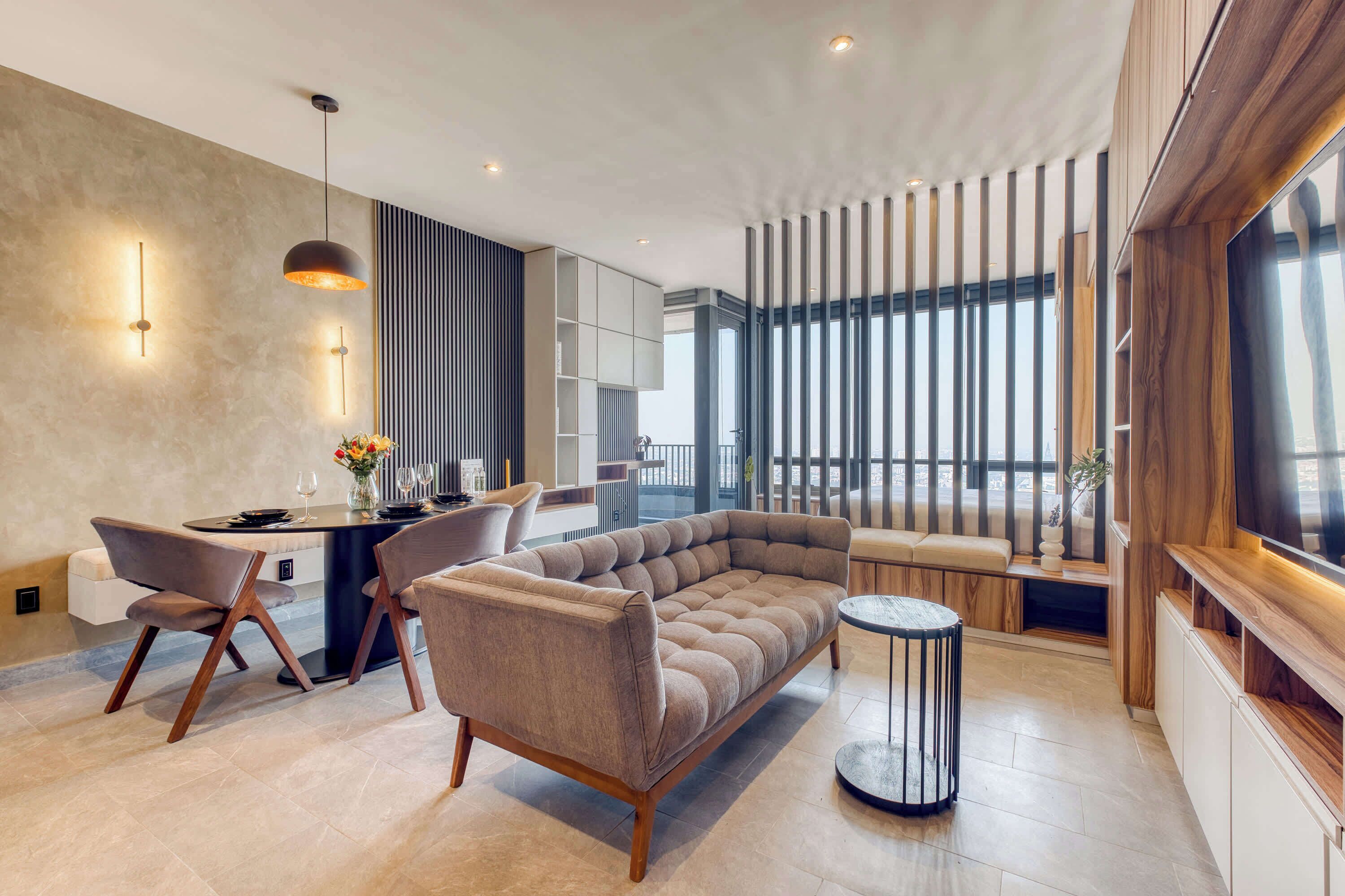 Estudio, 1 cama Queen size, cocina, vista a la ciudad (Be Grand Reforma 3805) | Área de sala de estar
