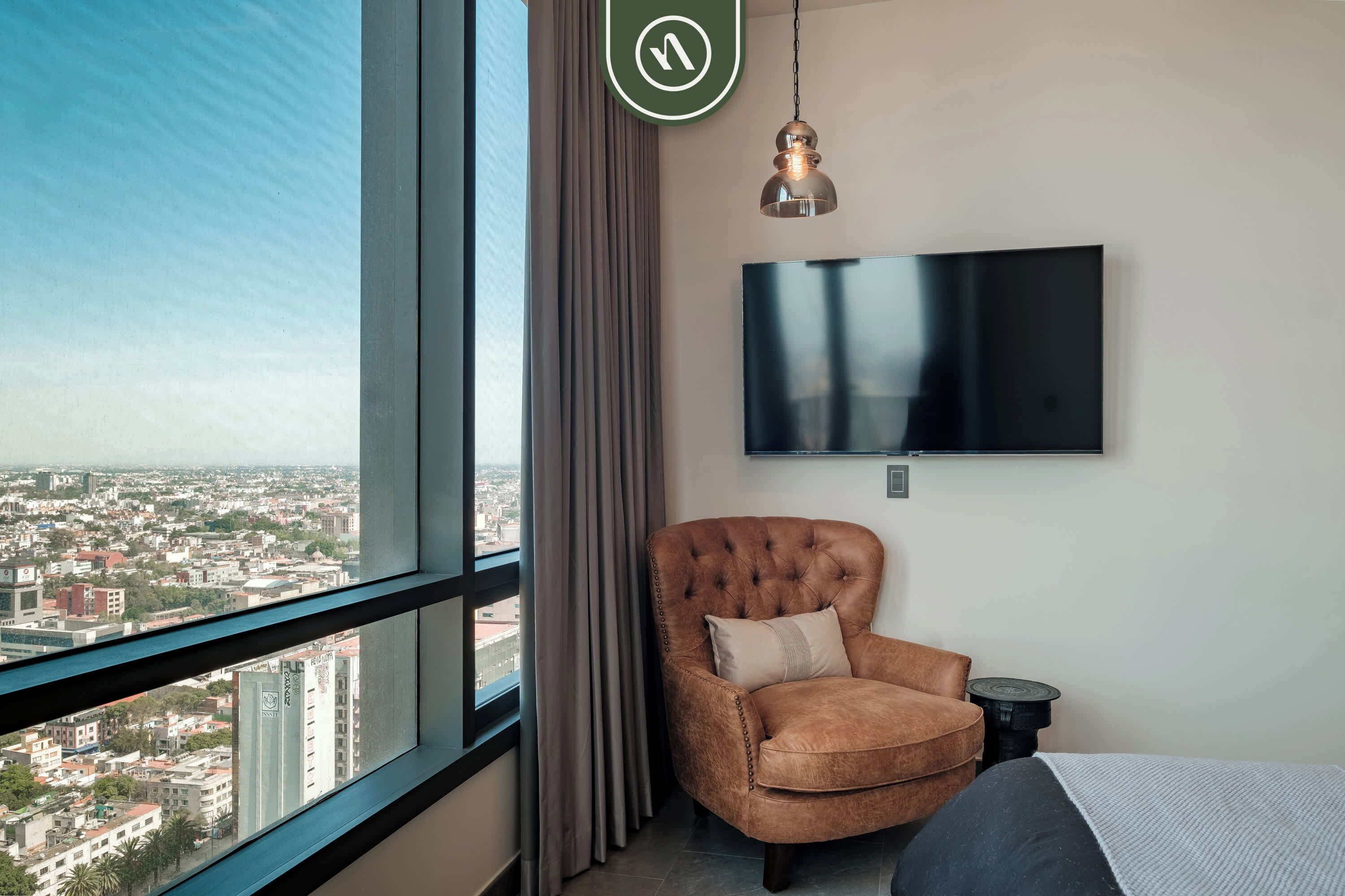 Apartamento, 1 cama King, sacada, vista para a cidade (Be Grand Reforma 2705) | 1 quarto, individualmente decorados, individualmente mobiliados