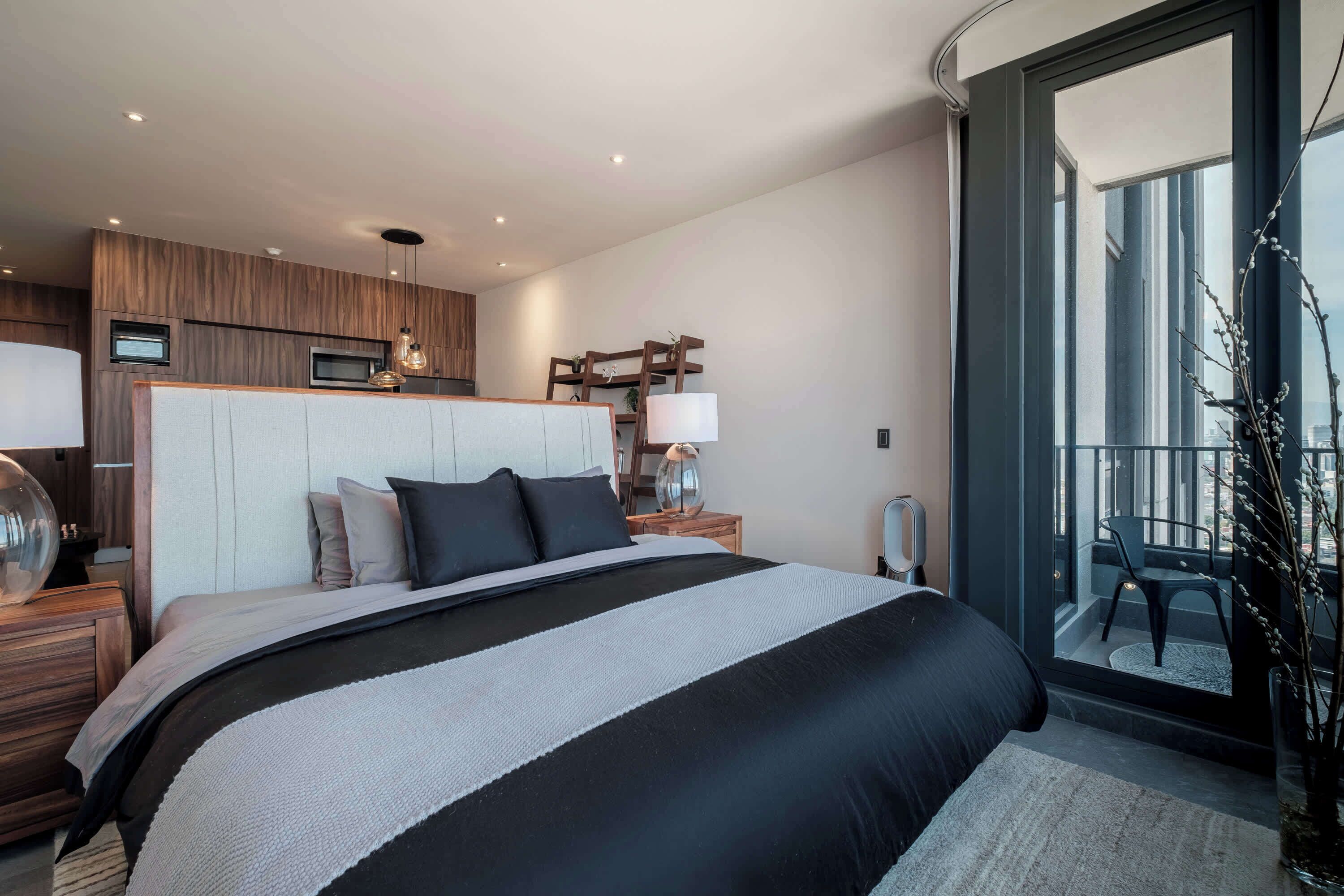 Appartement, 1 très grand lit, balcon, vue sur la ville (Be Grand Reforma 2705) | 1 chambre, décor unique, ameublement unique