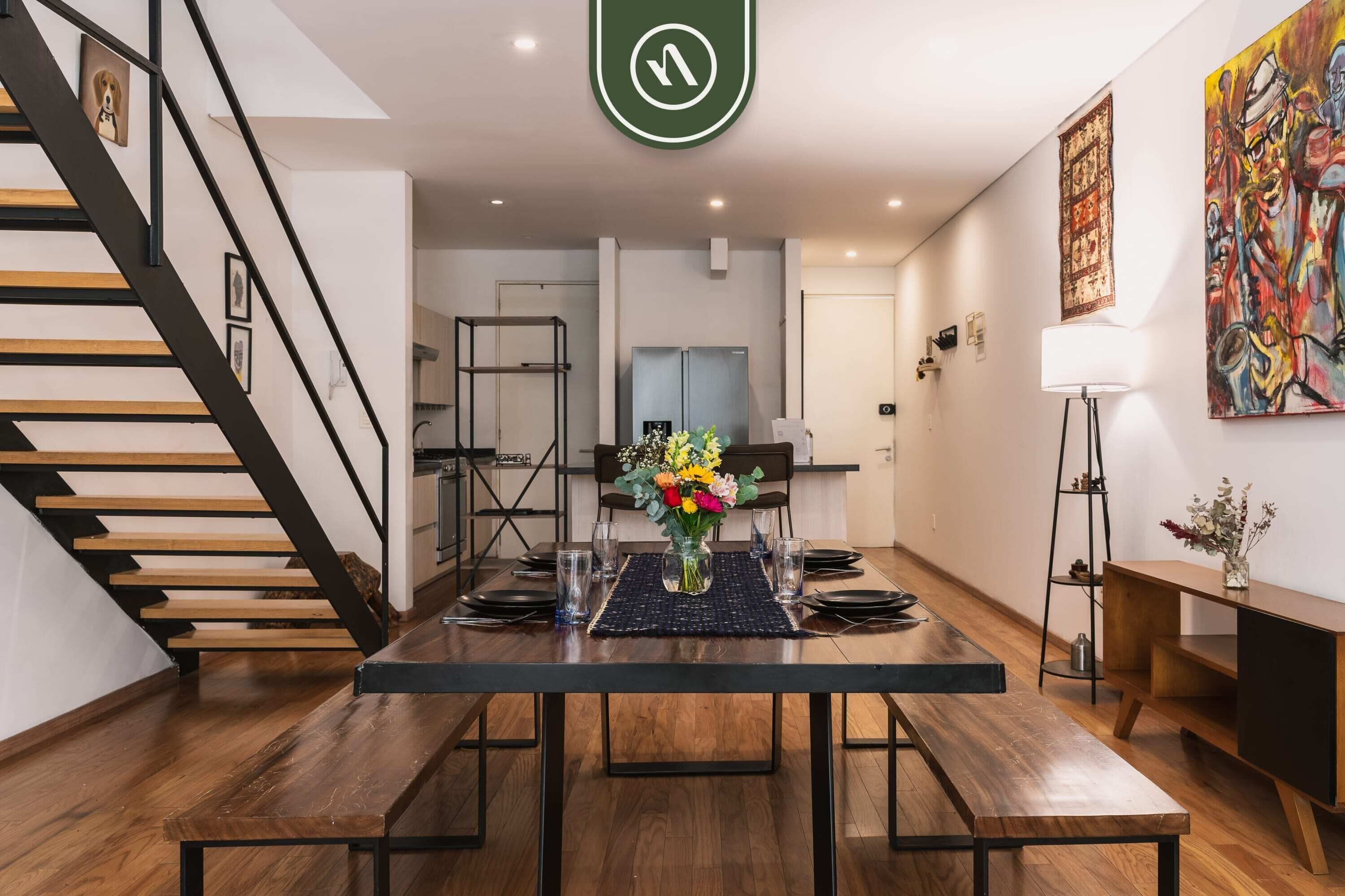 公寓, 多張床, 露台, 城市景 (Colima 213 A01) | 用餐區