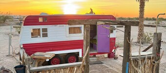 Colorful trailer in Winterhaven with AC