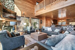 Smart TV, fireplace, video games, DVD player