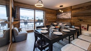 Dining - Olvera 201 - New Apartment at the Foot of the Slopes With Jacuzzi (Valmeinier)