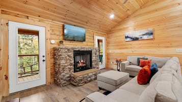 Smart TV, fireplace, table football