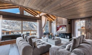 Fireplace - Chalet in Saint Marcel With Nordic Bath (Les Belleville)