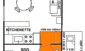 Floor plan - 2-room Apartment in Les Saisies for 5 People (Hauteluce)