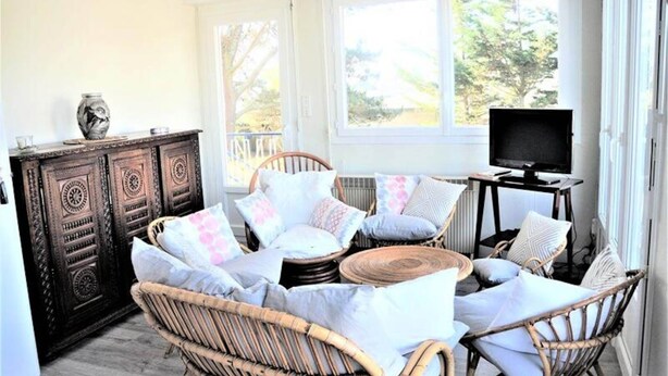 Living area - House in Fort-bloque Near Sandy Beach (Ploemeur)