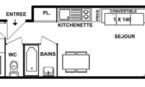 Floor plan - 2-room Apartment in Les Saisies - Sleeps 4 (Hauteluce)