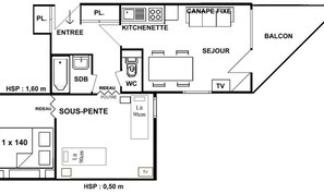 Floor plan - Apartment in Aravis Near Carrets Ski Lift (Hauteluce)