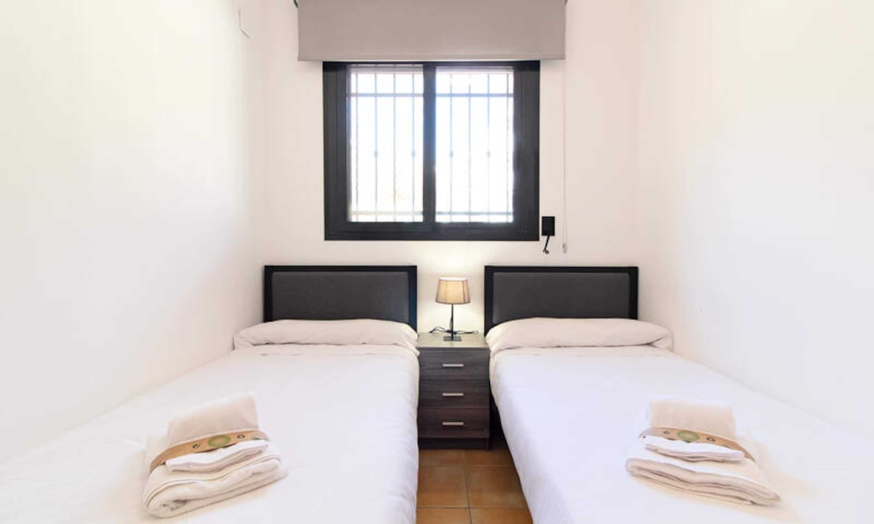 Individually furnished, iron/ironing board, bed sheets