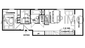 Floor plan - Apartment in Les Saisies With Mountain View (Hauteluce)