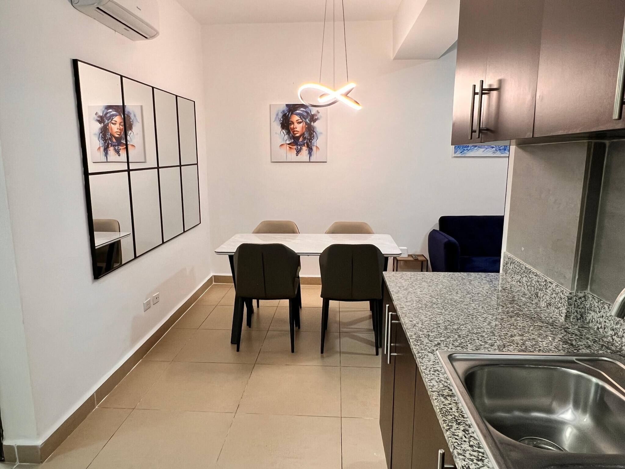 Appartement, 2 chambres, accessible aux personnes à mobilité réduite | Salle à manger