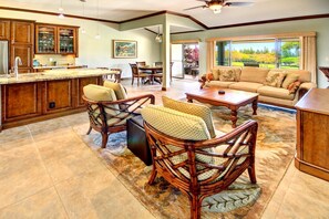 Living area - Kapalua Golf | Golf View 3 BR, Sleeps 8 | Car Incl. w/ 6+ Nights | KGV ML-2141 by KBM (Lahaina)