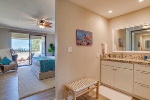 Morning light pours in as you begin your day surrounded by sea-inspired design, soft textures, and a fresh island breeze     KGV-17T5 - Kapalua Golf | Golf View 2 BR, Sleeps 6 | Car Incl. w/ 6+ Nights | KGV ML-2147 by KBM (Lahaina)