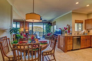 Experience tropical dining with a view—gather, relax, and savor every meal in this warm, island-inspired retreat KGV-16T4 - Kapalua Golf | Golf View 2 BR, Sleeps 6 | Car Incl. w/ 6+ Nights | KGV ML-2153 by KBM (Lahaina)