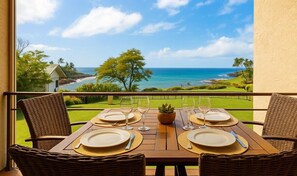 Outdoor dining - Napili Point | 4 FREE Rental Cars | KBM Resorts | Water Front | 4 Units, 7 Bedrooms | ML-2444 (Lahaina)