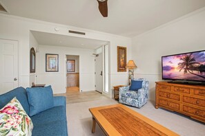 Island time begins the moment you drop your bags—this light-filled living space is your chill zone with a view    KGV-17V3 - Kapalua Golf | Golf View 3 BR, Sleeps 10 | Car Incl. w/ 6+ Nights | KGV ML-2258 by KBM (Lahaina)
