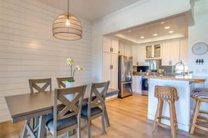 Share stories, laughter, and sunset dinners around this cozy table made for meaningful moments and good food    KGV-19P2 - Kapalua Golf | Golf View 5 BR, Sleeps 15 | Car Incl. w/ 6+ Nights | KGV ML-2276 by KBM (Lahaina)