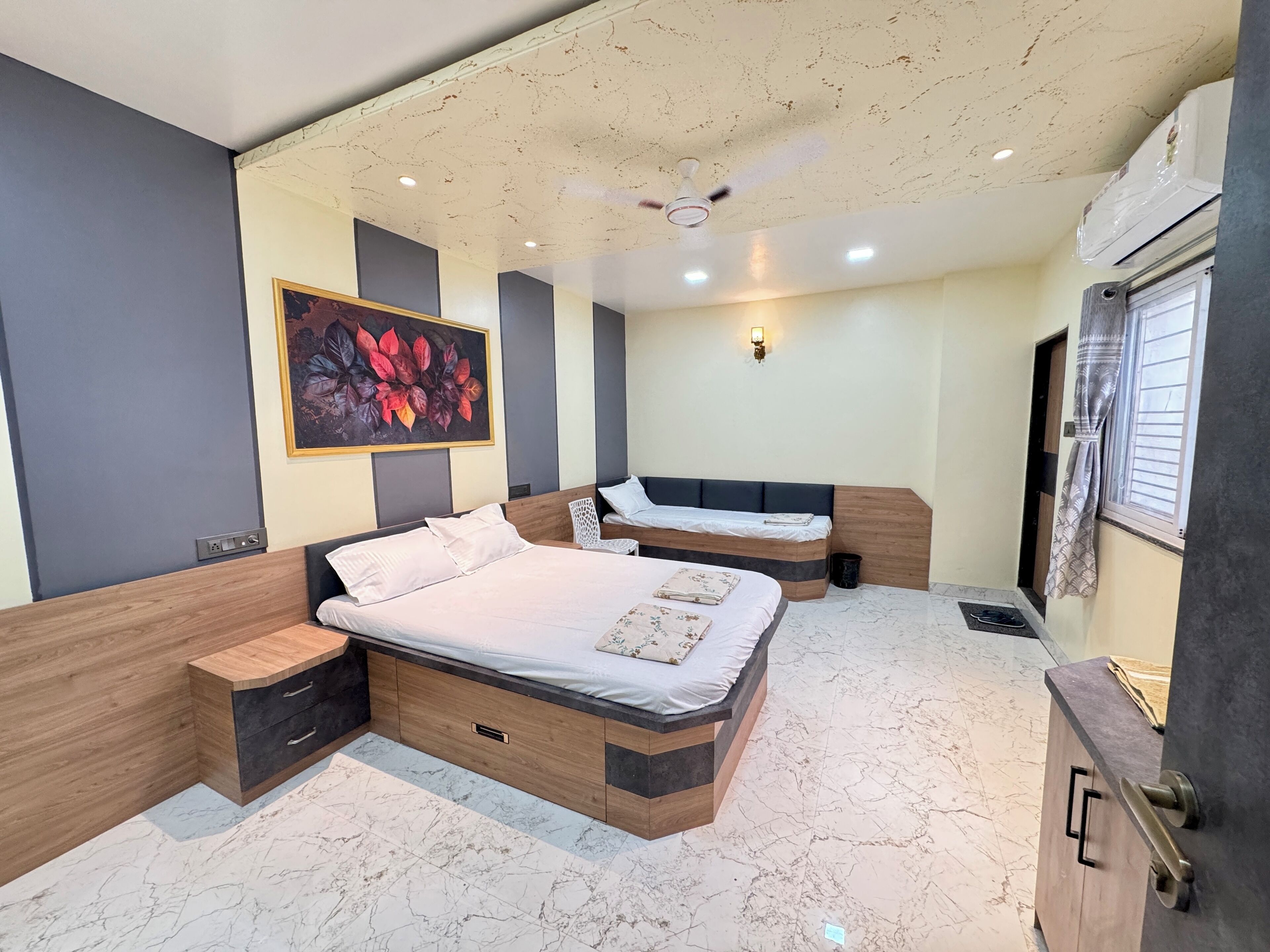 Family Double Room, Balcony, Hill View | Desk, laptop workspace