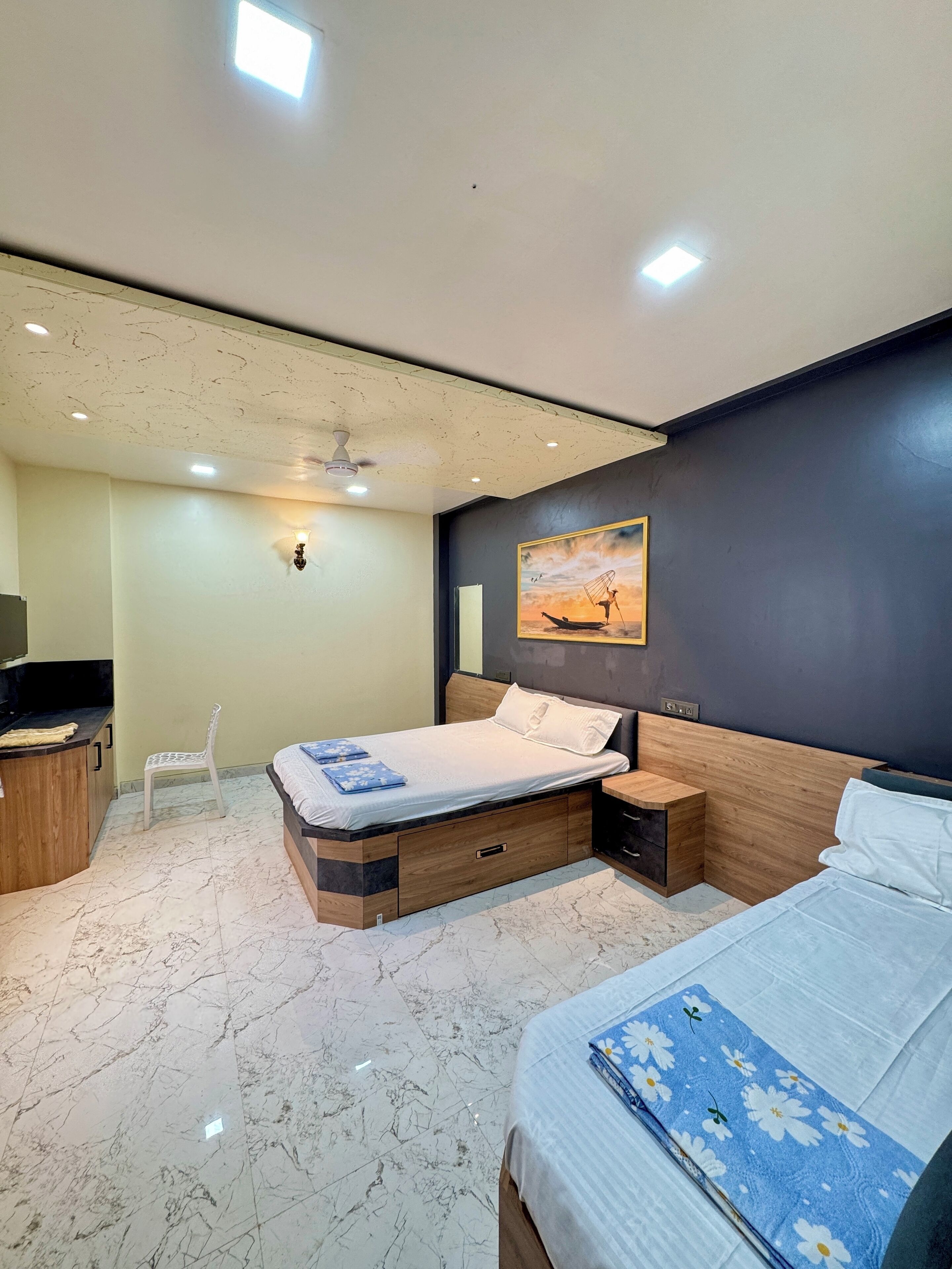 Family Double Room, Balcony, Hill View | Desk, laptop workspace