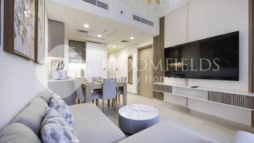 Classic-Apartment, Stadtblick | Wohnbereich