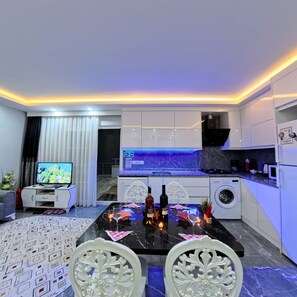 Family Condo, Balcony, City View | Private kitchen | Coffee/tea maker, cleaning supplies, paper towels - Pretty House  (Pamukkale)