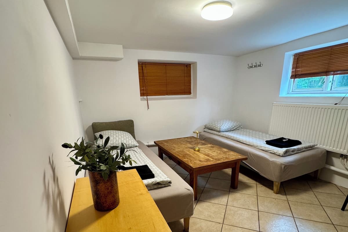 Economy kamer, 2 eenpersoonsbedden, niet-roken | Verduisterende gordijnen, een strijkplank/strijkijzer, gratis wifi