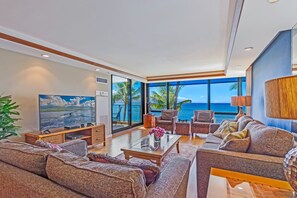 Smart TV - Mahana 311 Direct Oceanfront Spacious 2-bedroom condo sleeps 6. (Lahaina)