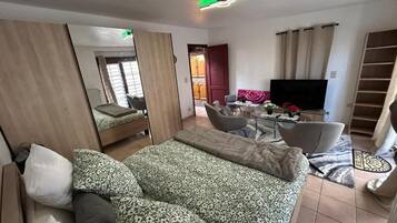 1 slaapkamer, een strijkplank/strijkijzer, wifi, beddengoed