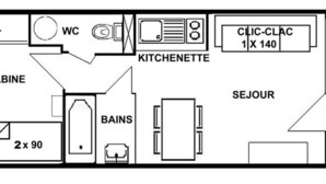 Floor plan - Studio Apartment in Les Saisies for 4 People (Hauteluce)