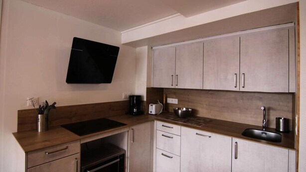 Coffee/tea maker, fridge, microwave, oven - Apartment in Alps With Scenic Balcony View (Hauteluce)