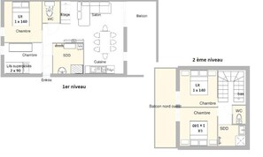 Floor plan - Apartment Near Rennes Forest & Mountains (Villard-sur-Doron)