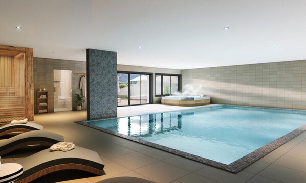 Outdoor pool, a heated pool - 4-room Duplex Apartment for 8 People With Sloping Ceilings (Saint-Gervais-les-Bains)