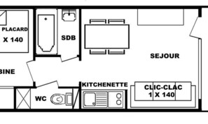 Floor plan - Apartment in Mont Bisanne Near Ski Slopes (Hauteluce)