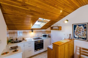 Apartment | Private kitchen | Fridge, microwave, oven, stovetop - Apartment and Room Cicko - One Bedroom Apartment With Terrace and Sea View (Dubrovnik)