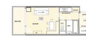 Unclassified image, 3 of 3, button - Studio Apartment With Sleeping Alcove in Les Saisies, Sleeps 5 (Hauteluce)