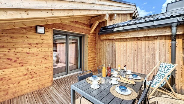 Outdoor dining - Caladon - Apartment - 4/5 People - Close to the Center (Les Gets)
