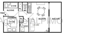 Floor plan - Apartment in Carrets Near Ski Slopes (Hauteluce)