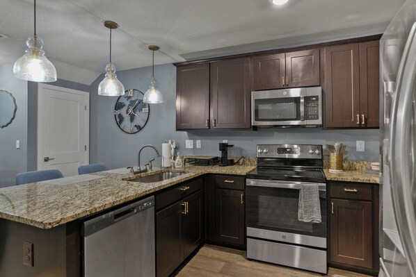 Microwave, oven, stovetop, dishwasher