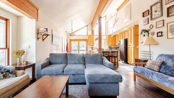 Televisión, chimenea, oficina