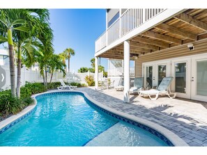 Pool - Gulf Beach Retreat, just steps from the sand of Anna Maria!  Private heated pool (Holmes Beach)