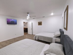 4 bedrooms, iron/ironing board, WiFi, bed sheets