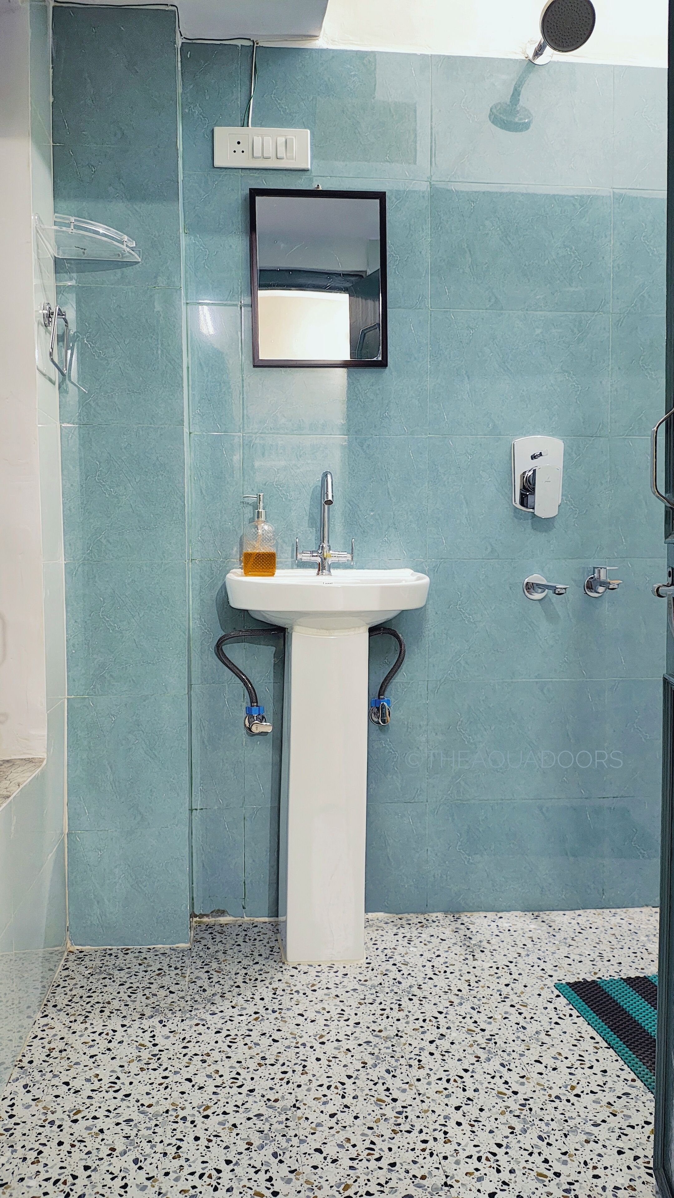 Shower, soap, toilet paper