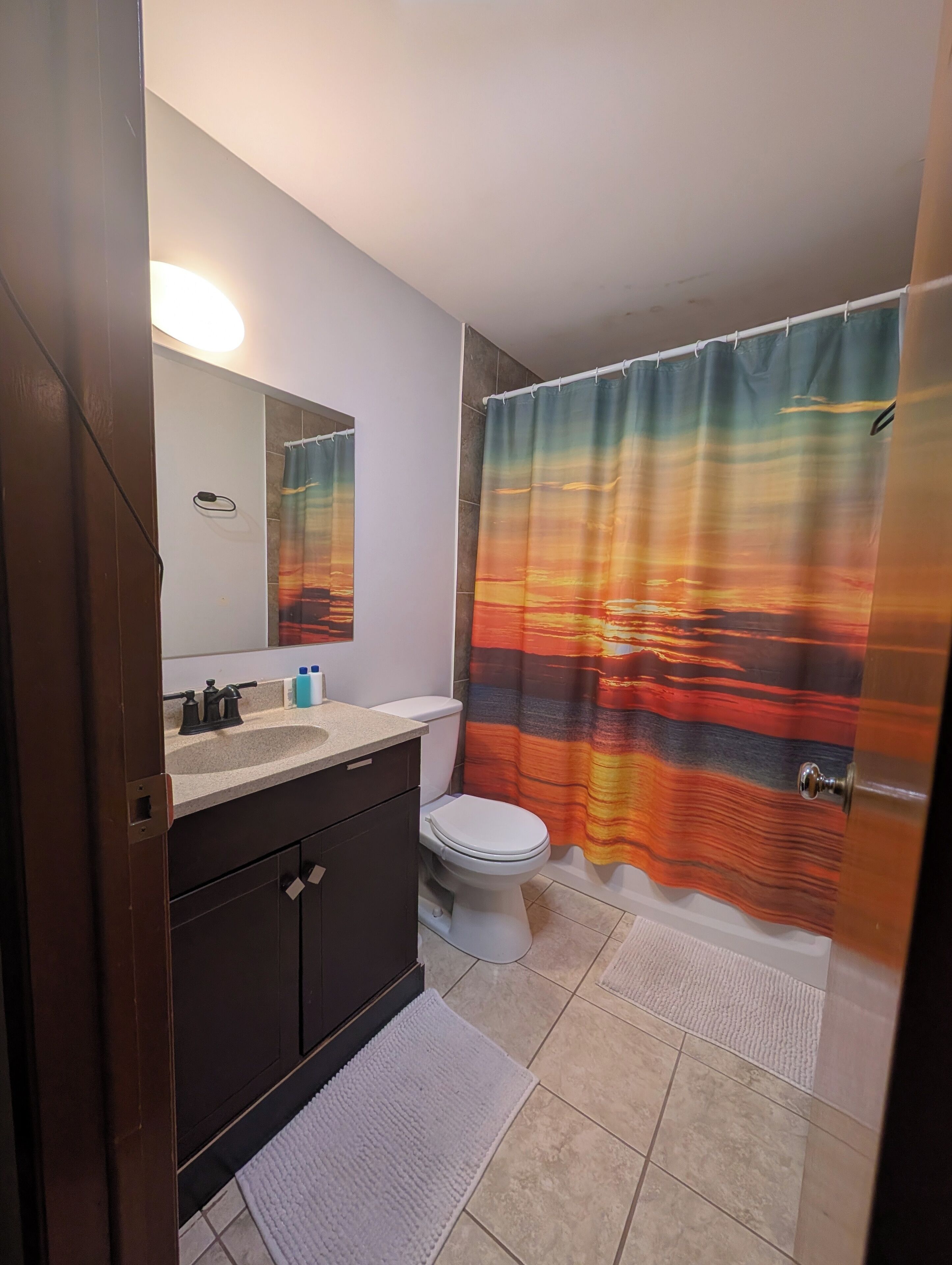 Towels, soap, shampoo, toilet paper