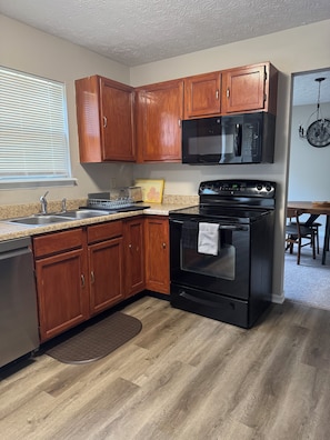 Microwave, oven, stovetop, dishwasher