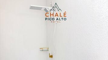 Shower, towels, toilet paper