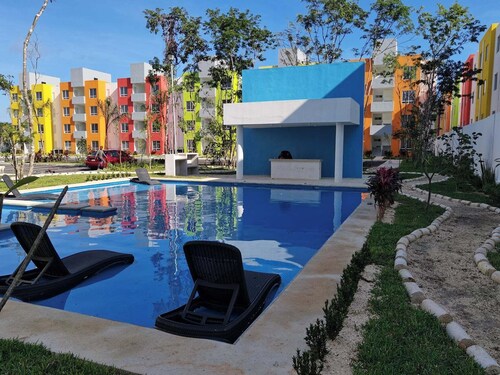 Fully equipped apartment in a very quiet private condominium in Playa del Carmen