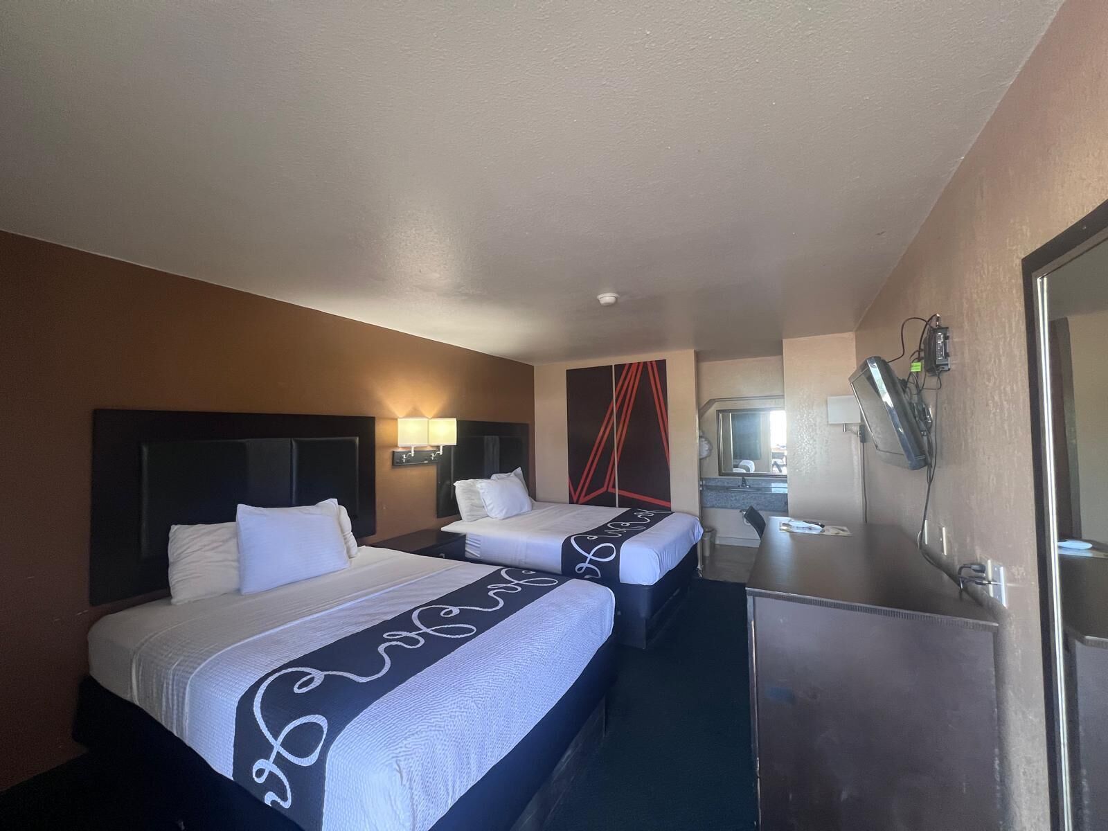 Double Room, 2 Queen Beds, Non Smoking | Desk, laptop workspace, iron/ironing board, free WiFi