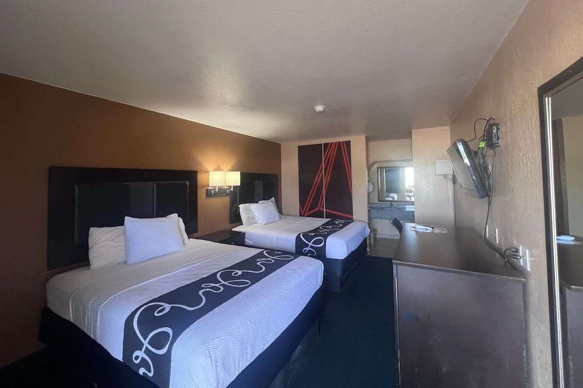 Double Room, 2 Queen Beds, Non Smoking | Desk, laptop workspace, iron/ironing board, free WiFi