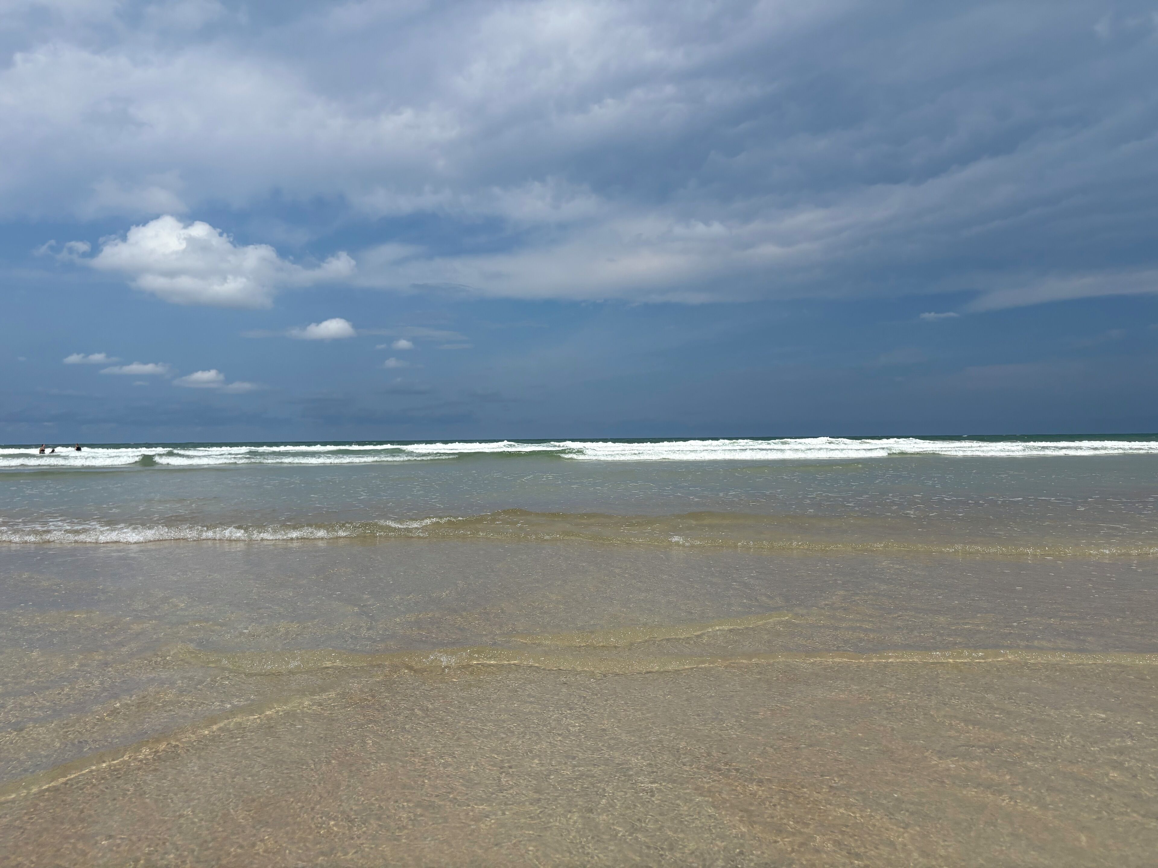 On the beach, sun loungers, beach towels